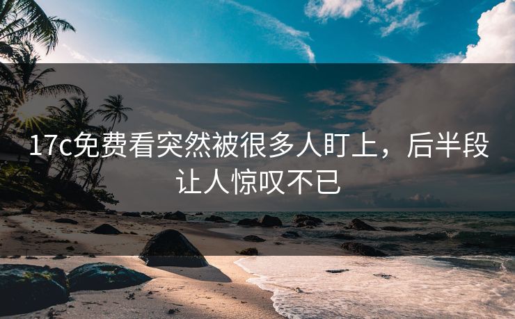 17c免费看突然被很多人盯上,后半段让人惊叹不已 17c免费看突然被很多人盯上,后半段让人惊叹不已