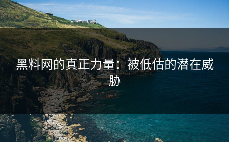 黑料网的真正力量：被低估的潜在威胁